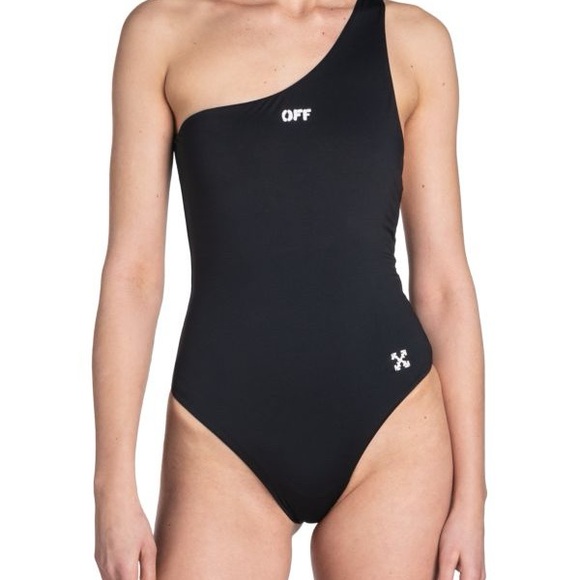 Main Logo One-Shoulder One-Piece Swimsuit - Picture 1 of 6